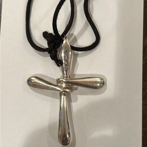 Patricia Von Musulin silk sterling silver cross pendant - vintage